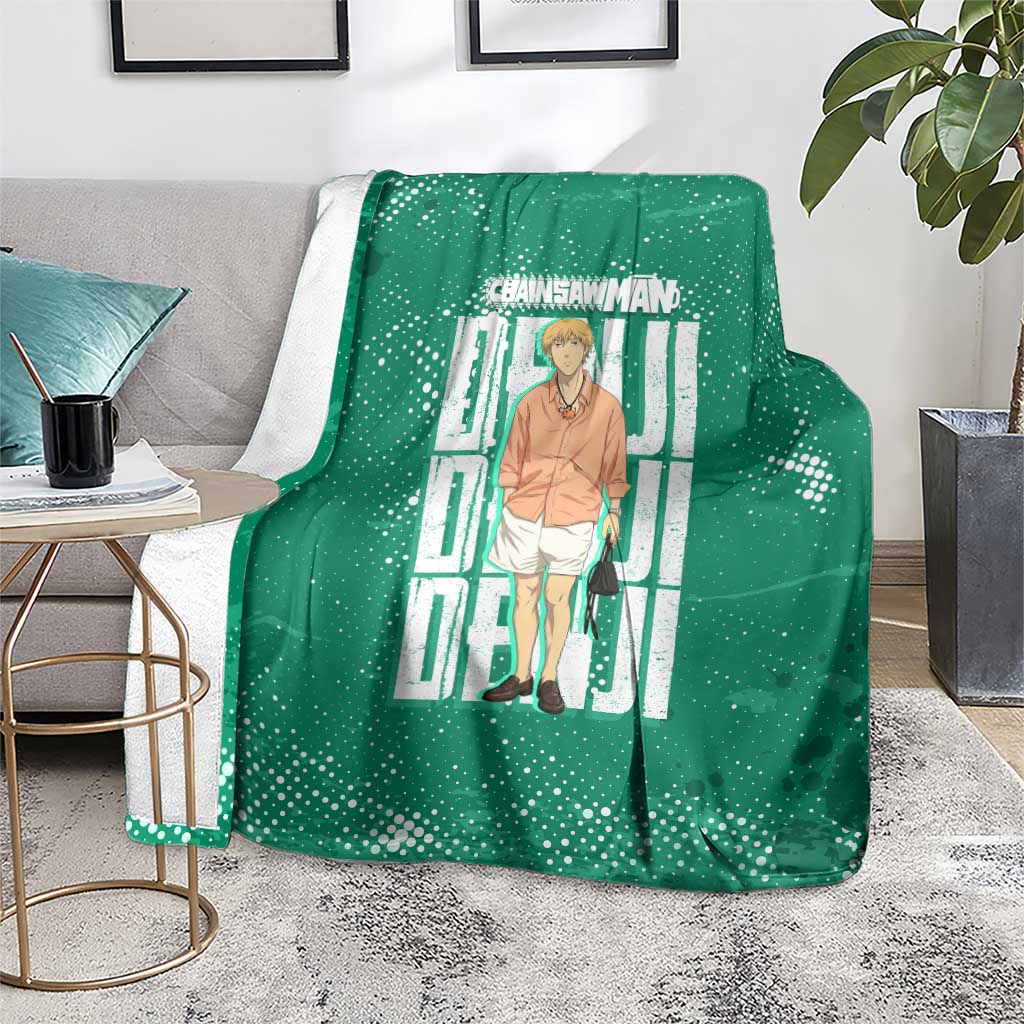 Denji Chainsaw Man Blanket Urban Grunge Halftone Style