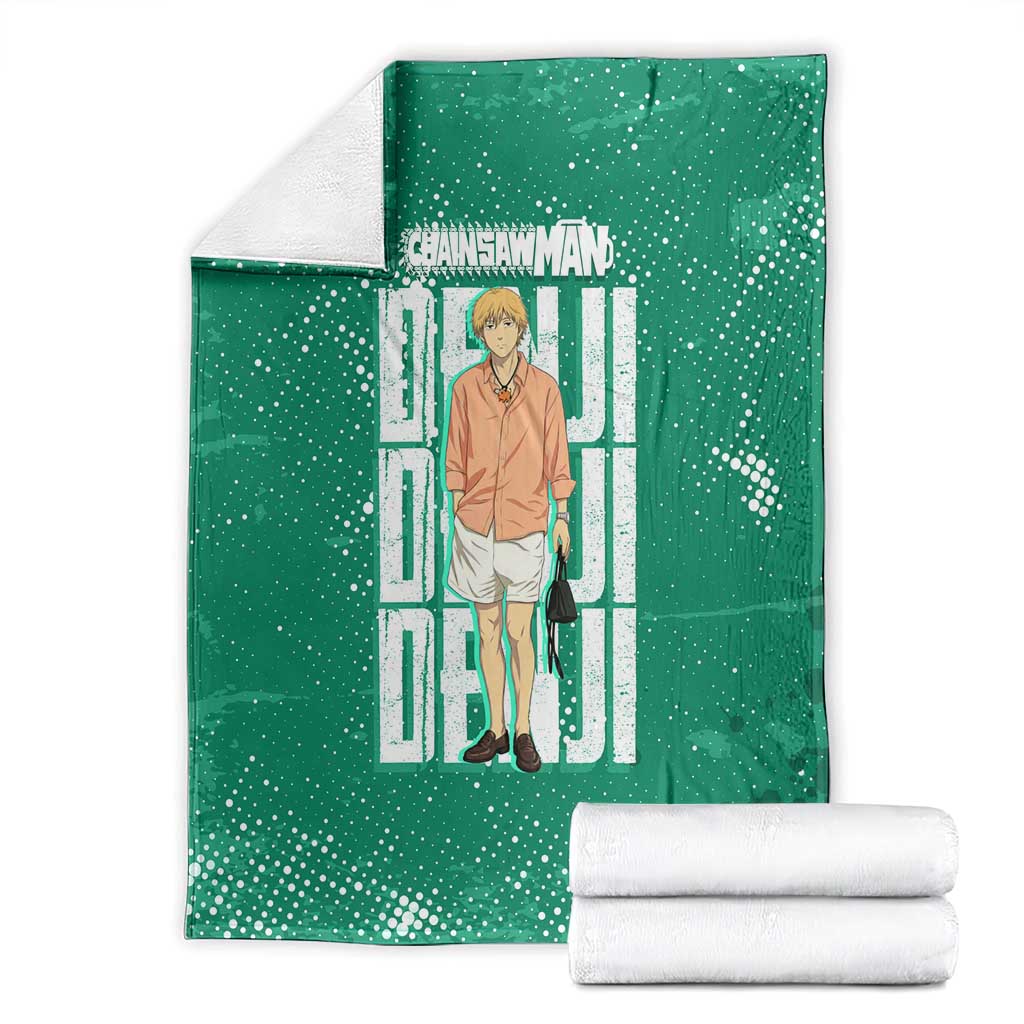 Denji Chainsaw Man Blanket Urban Grunge Halftone Style