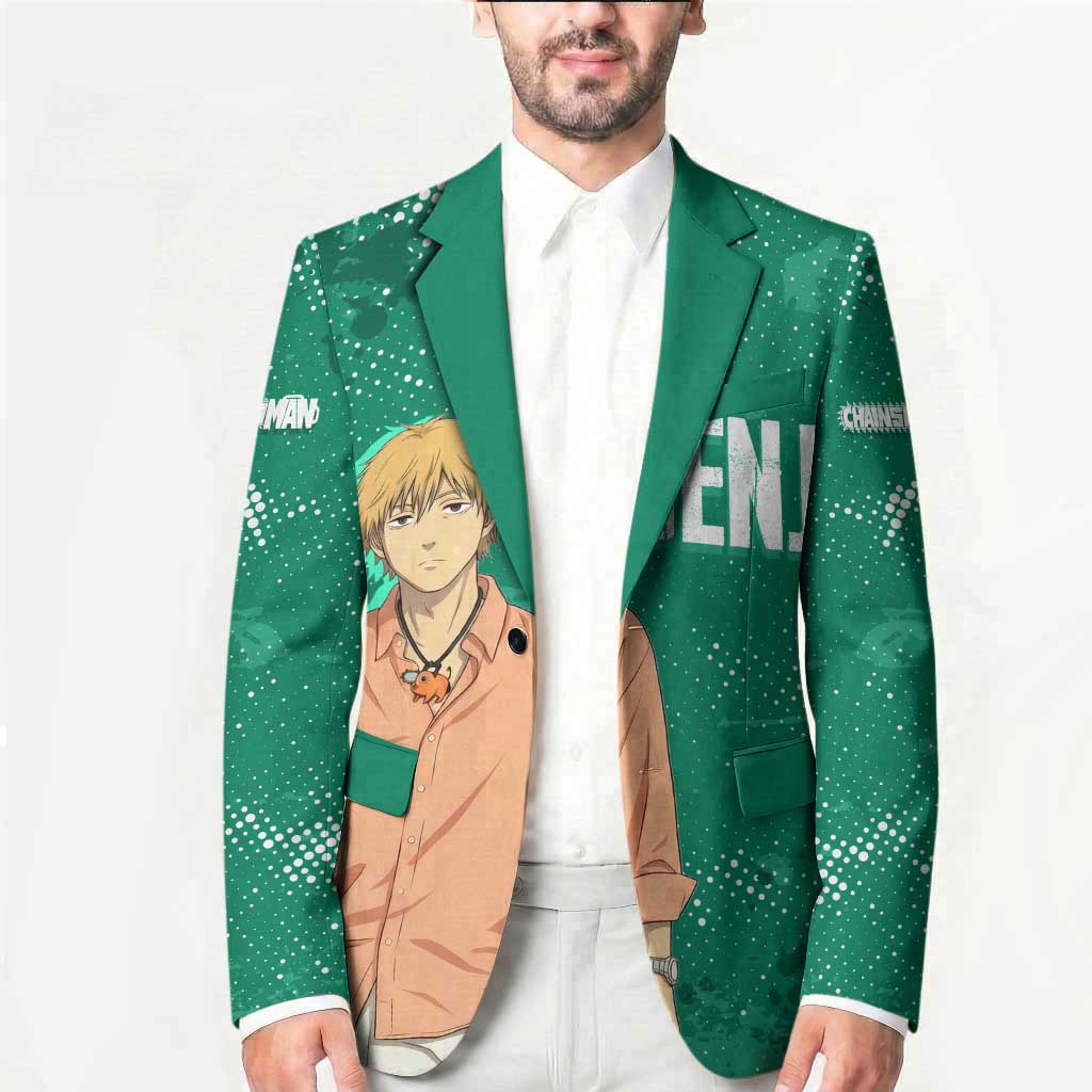 Denji Chainsaw Man Blazer Urban Grunge Halftone Style