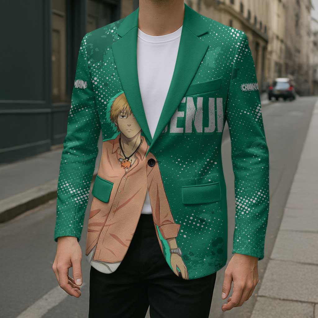Denji Chainsaw Man Blazer Urban Grunge Halftone Style