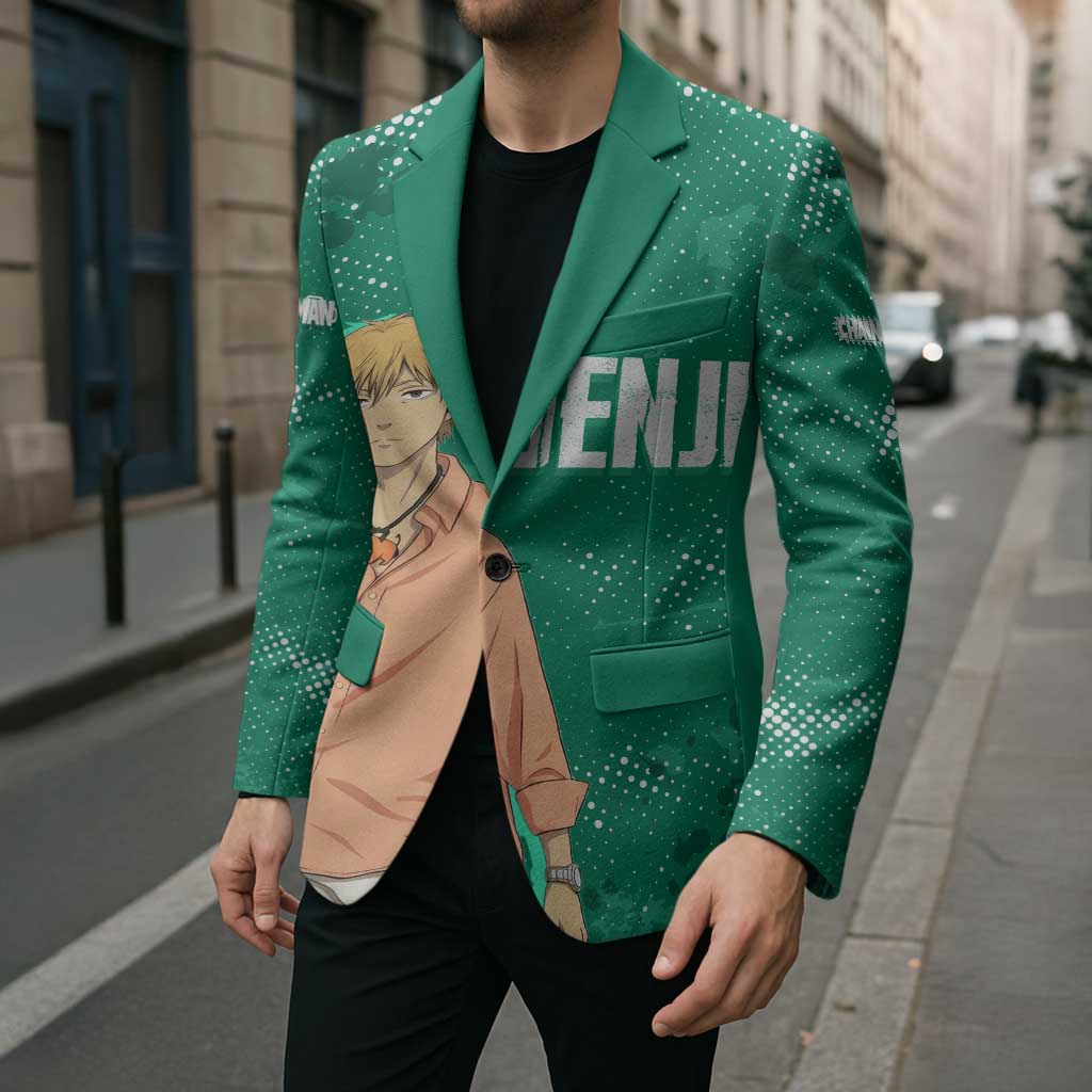 Denji Chainsaw Man Blazer Urban Grunge Halftone Style