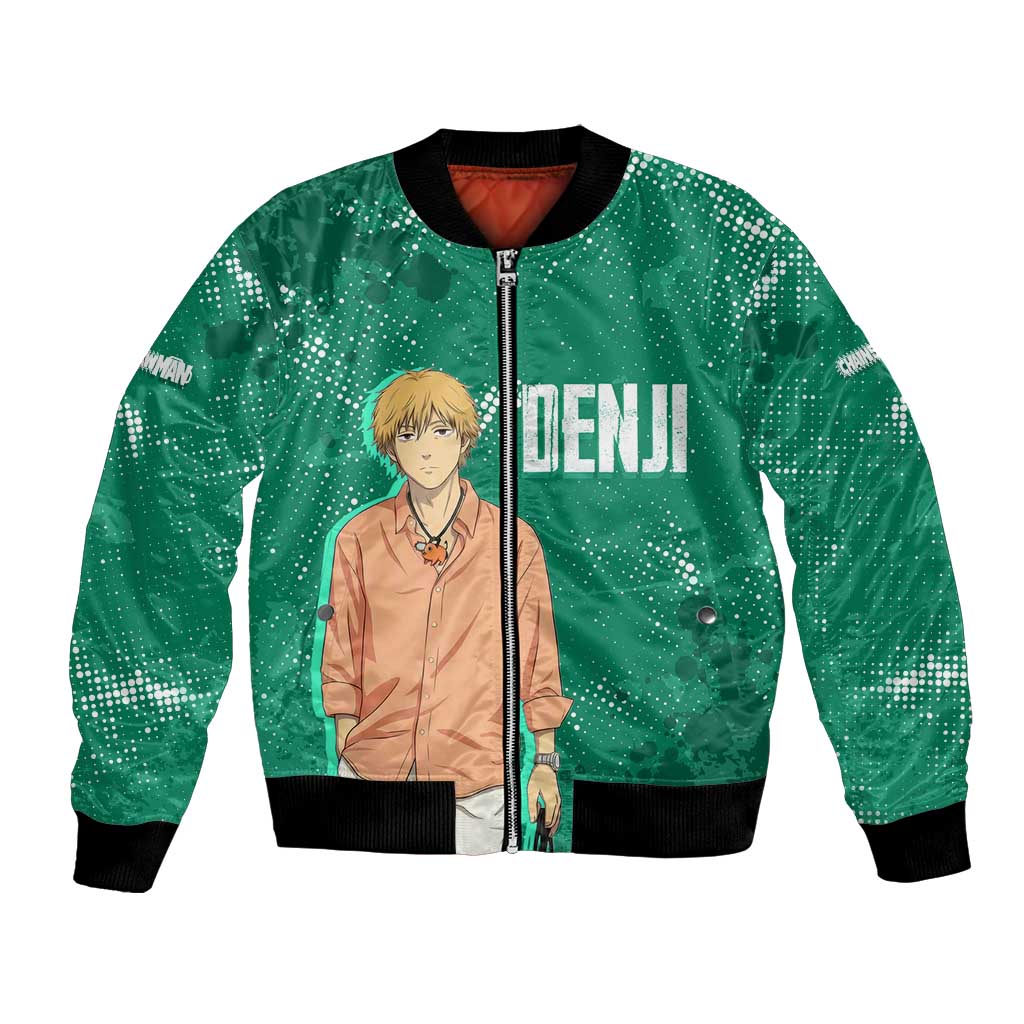 Denji Chainsaw Man Bomber Jacket Urban Grunge Halftone Style