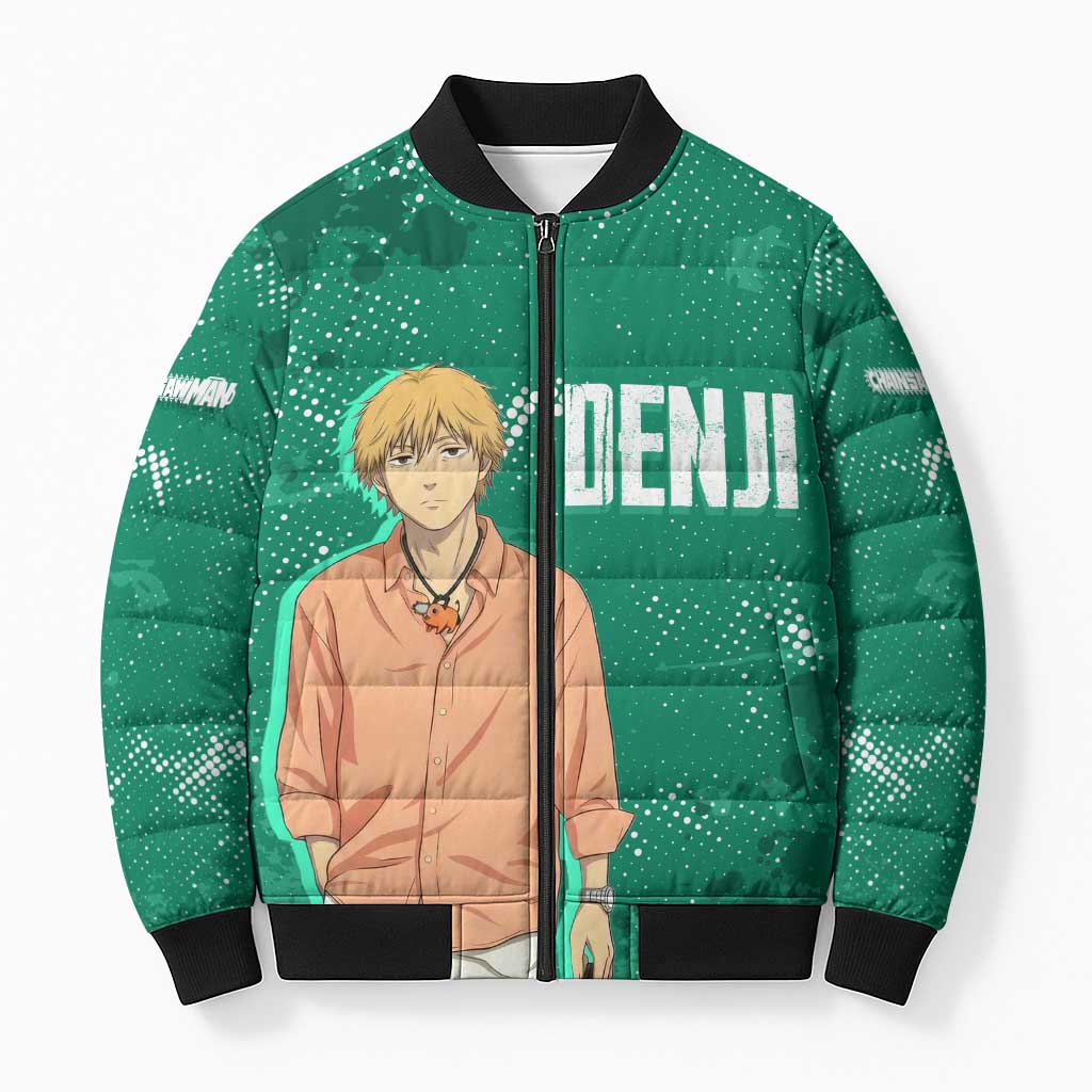 Denji Chainsaw Man Bomber Puffer Jacket Urban Grunge Halftone Style
