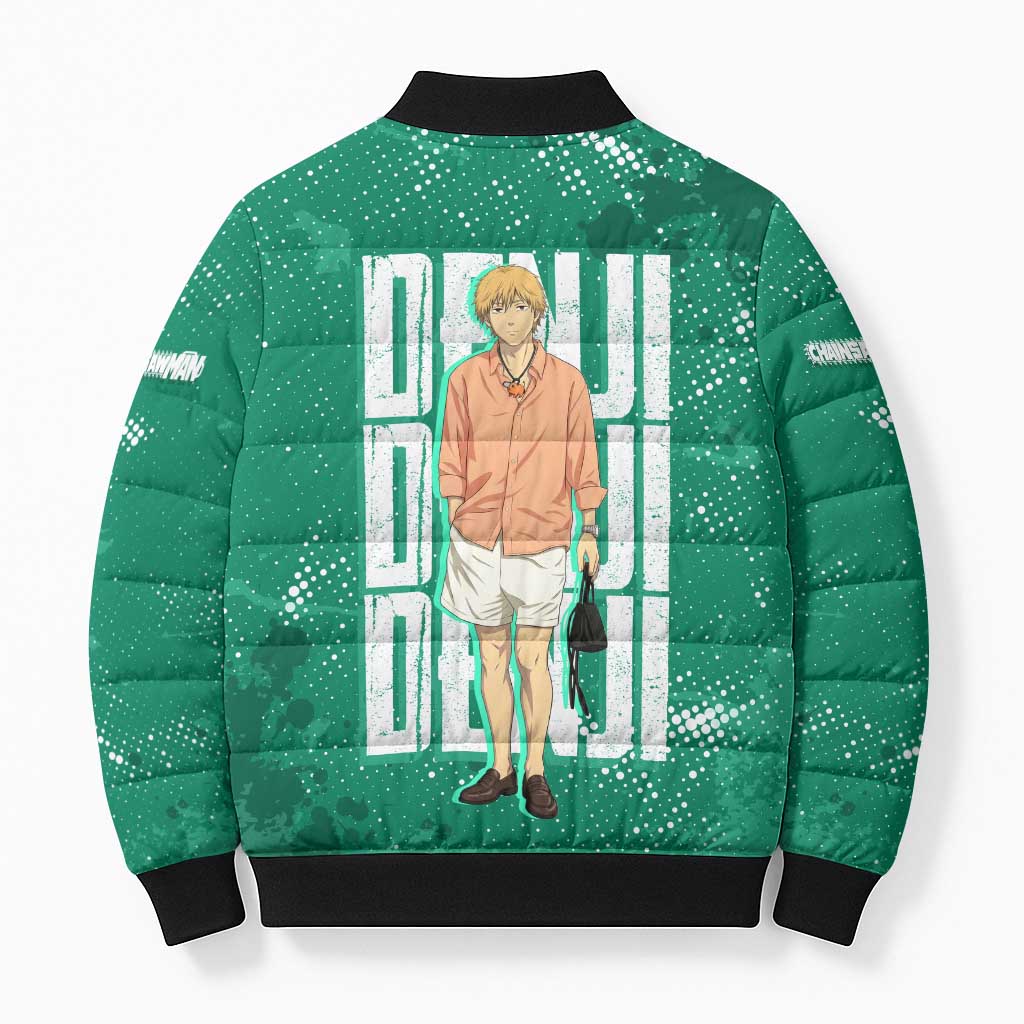 Denji Chainsaw Man Bomber Puffer Jacket Urban Grunge Halftone Style