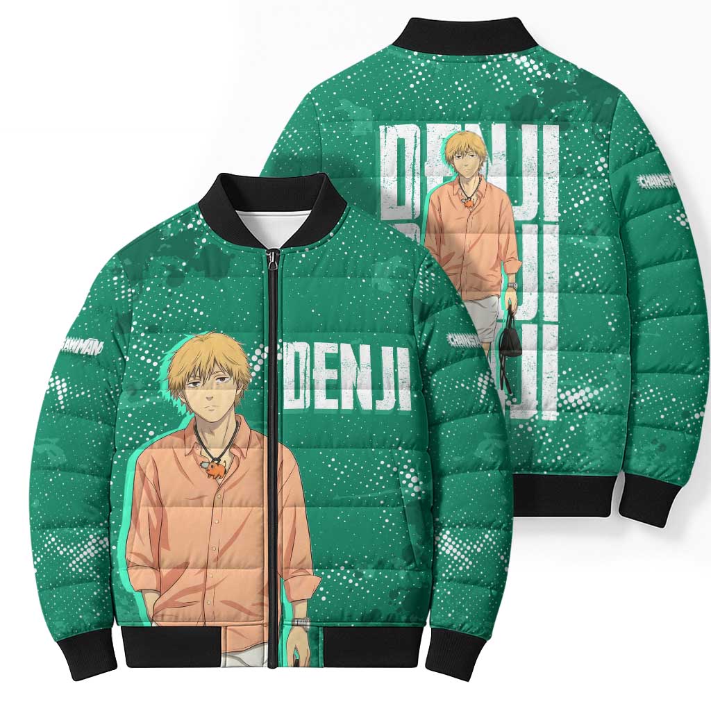 Denji Chainsaw Man Bomber Puffer Jacket Urban Grunge Halftone Style