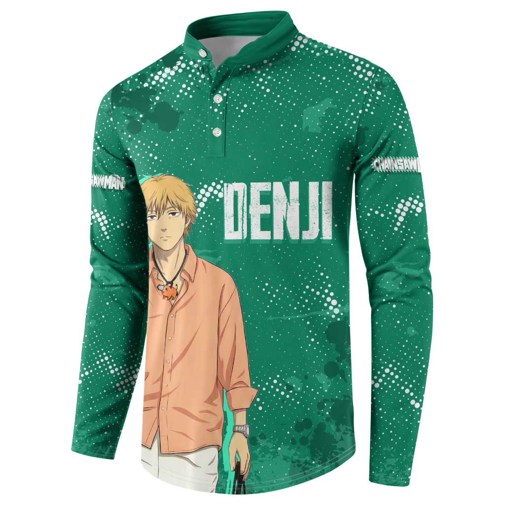 Denji Chainsaw Man Button Sweatshirt Urban Grunge Halftone Style