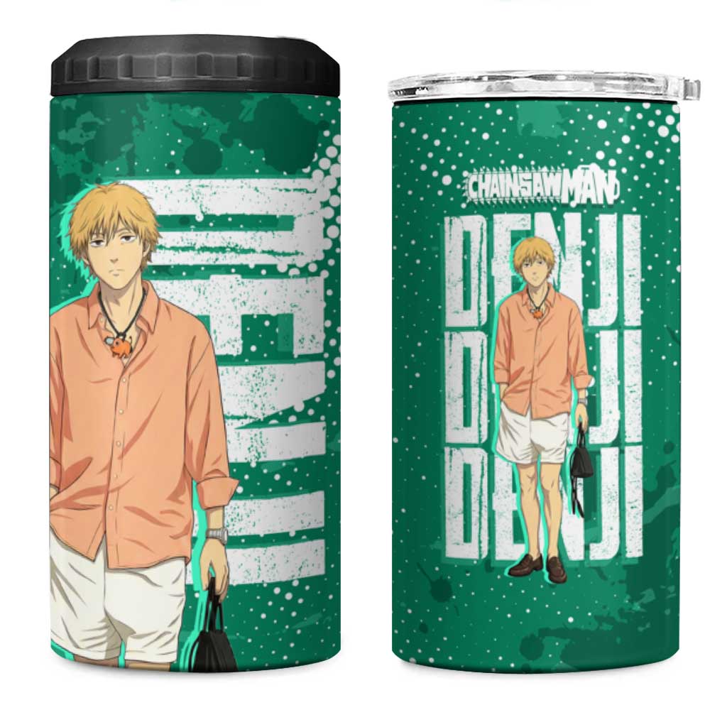 Denji Chainsaw Man 4 in 1 Can Cooler Tumbler Urban Grunge Halftone Style