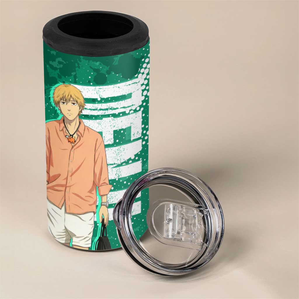 Denji Chainsaw Man 4 in 1 Can Cooler Tumbler Urban Grunge Halftone Style