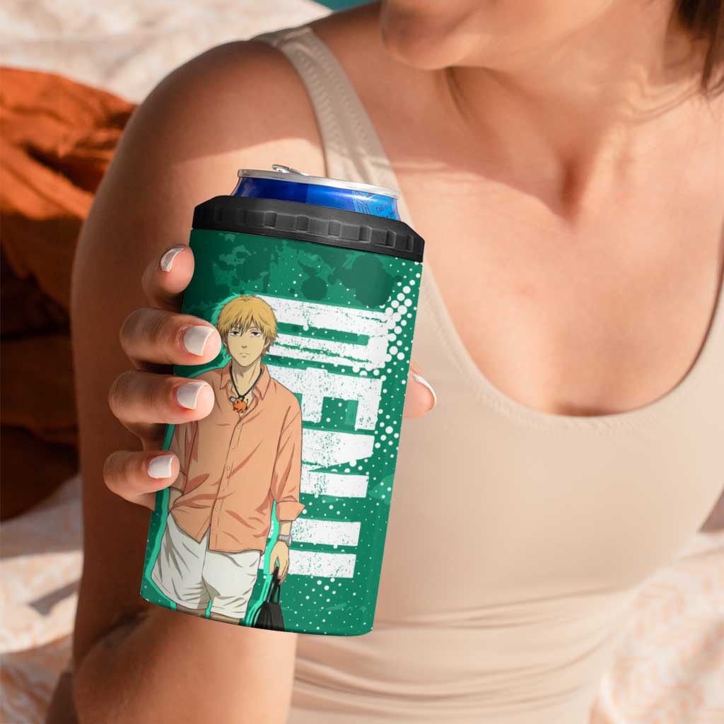 Denji Chainsaw Man 4 in 1 Can Cooler Tumbler Urban Grunge Halftone Style