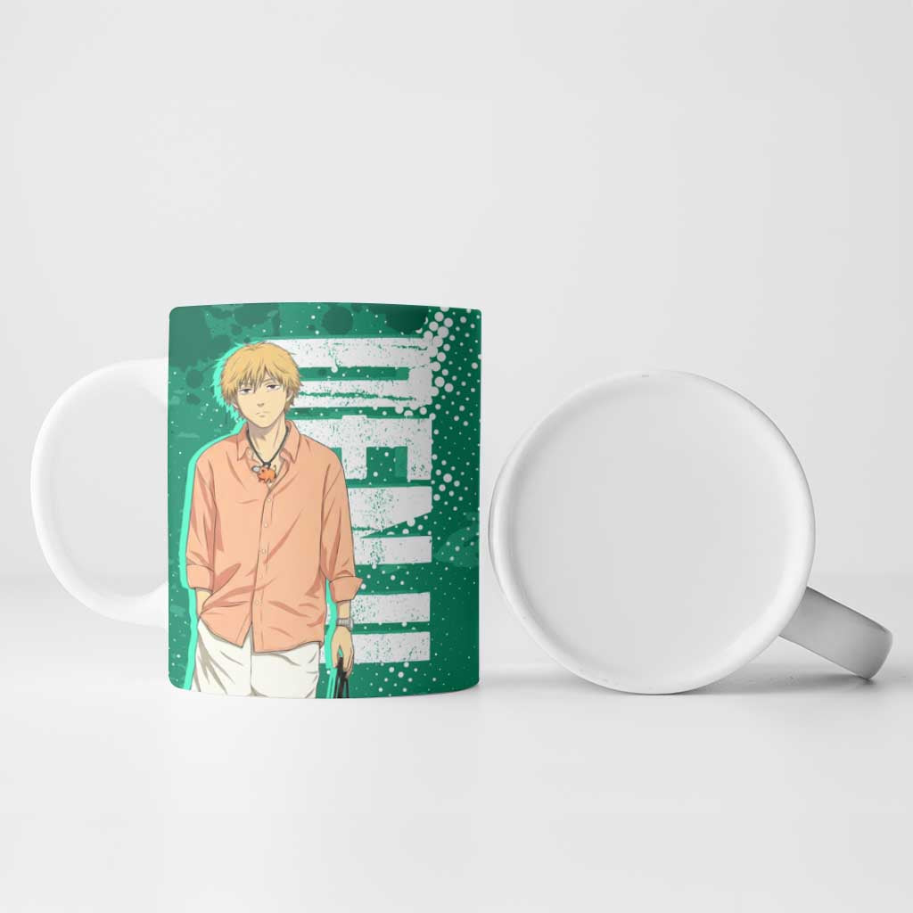 Denji Chainsaw Man Ceramic Mug Urban Grunge Halftone Style