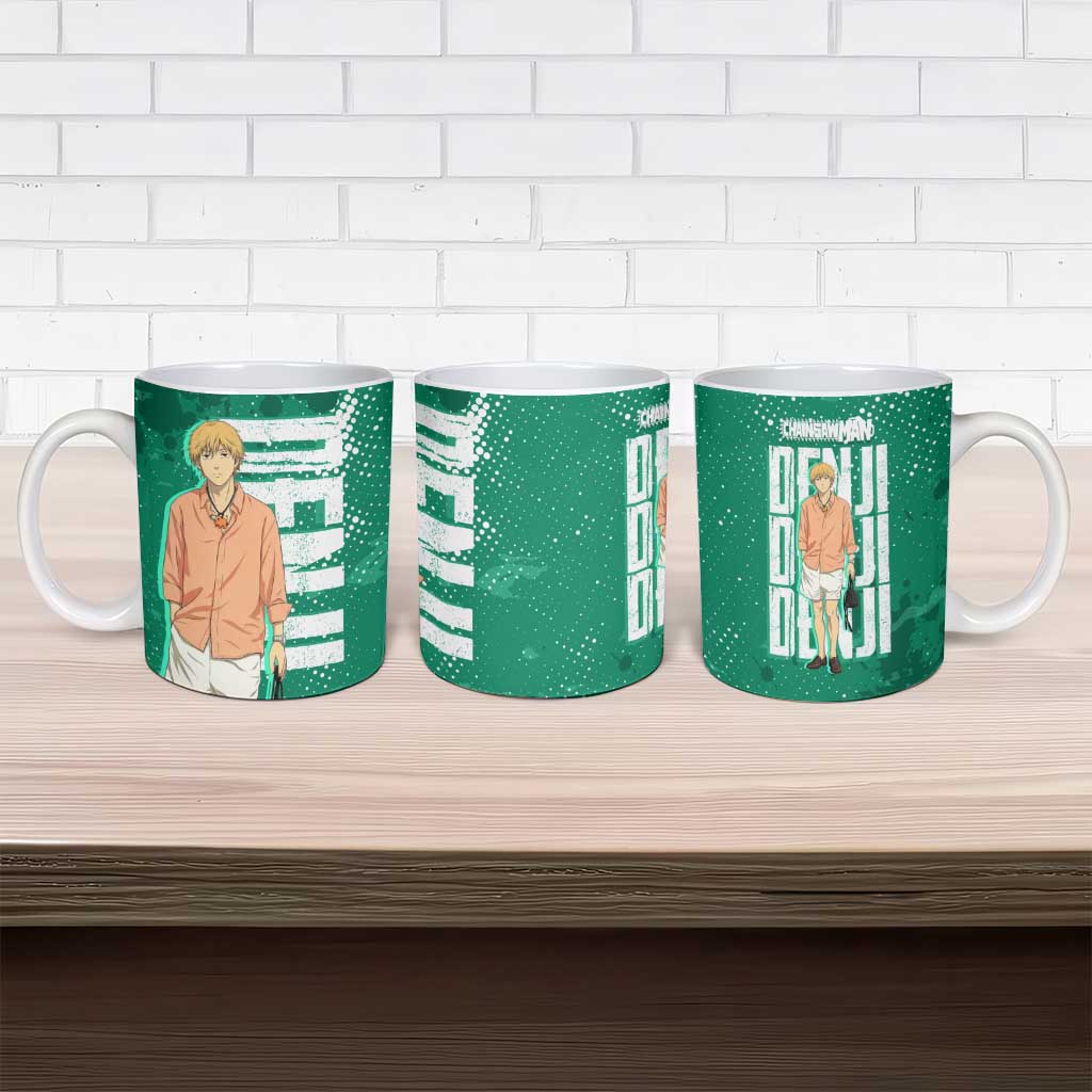 Denji Chainsaw Man Ceramic Mug Urban Grunge Halftone Style