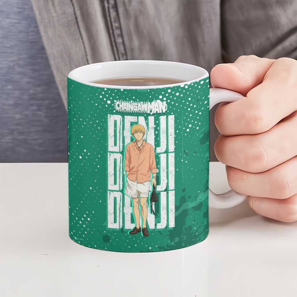 Denji Chainsaw Man Ceramic Mug Urban Grunge Halftone Style