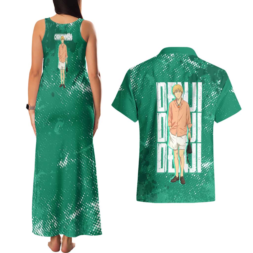 Denji Chainsaw Man Couples Matching Tank Maxi Dress and Hawaiian Shirt Urban Grunge Halftone Style