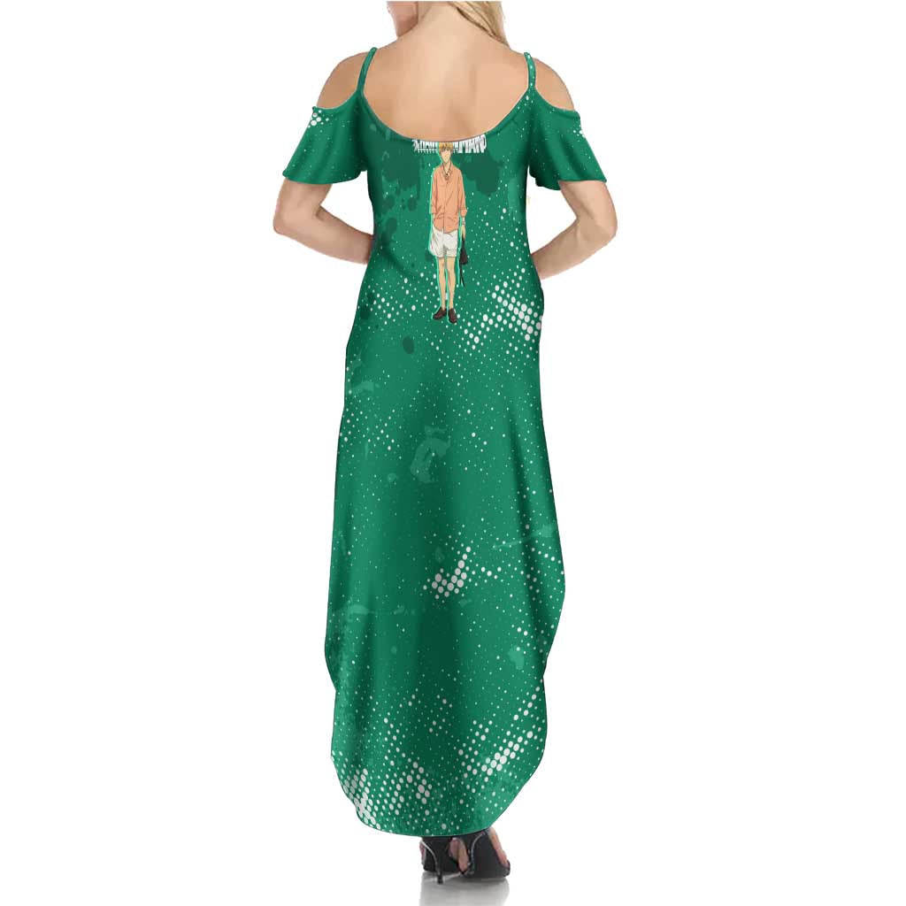 Denji Chainsaw Man Family Matching Summer Maxi Dress and Hawaiian Shirt Urban Grunge Halftone Style