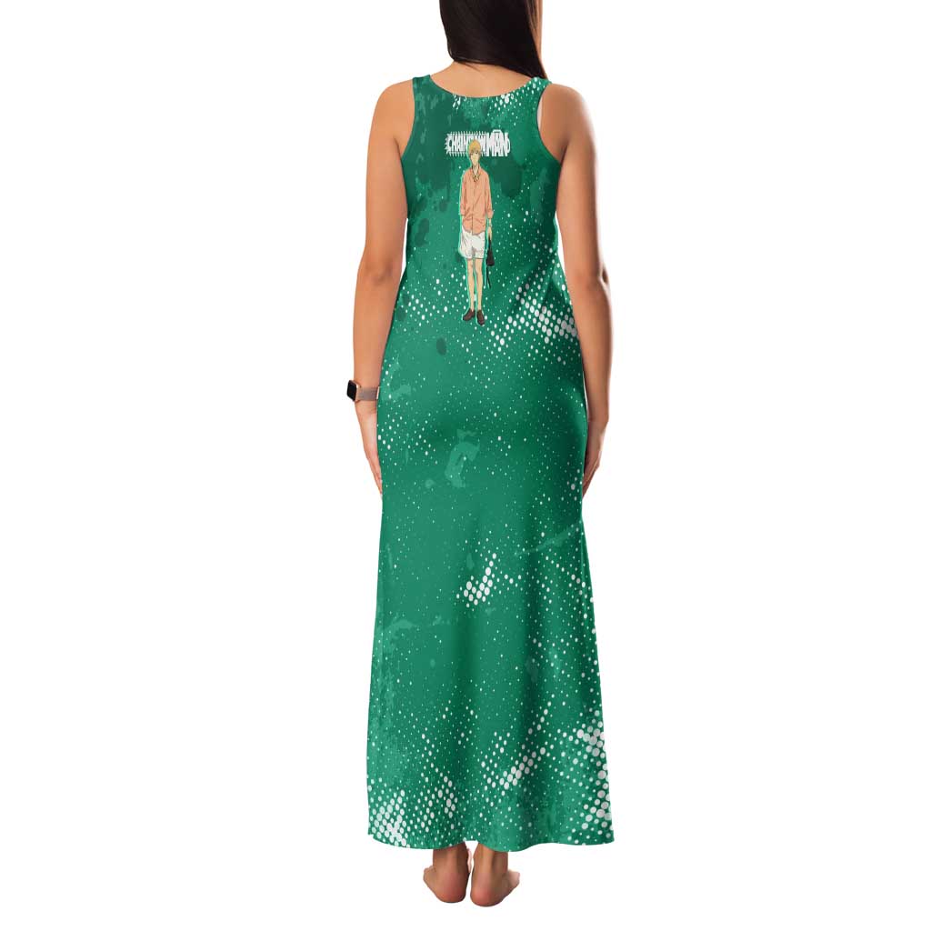 Denji Chainsaw Man Family Matching Tank Maxi Dress and Hawaiian Shirt Urban Grunge Halftone Style