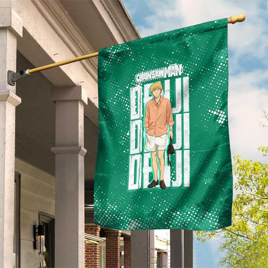Denji Chainsaw Man Garden Flag Urban Grunge Halftone Style