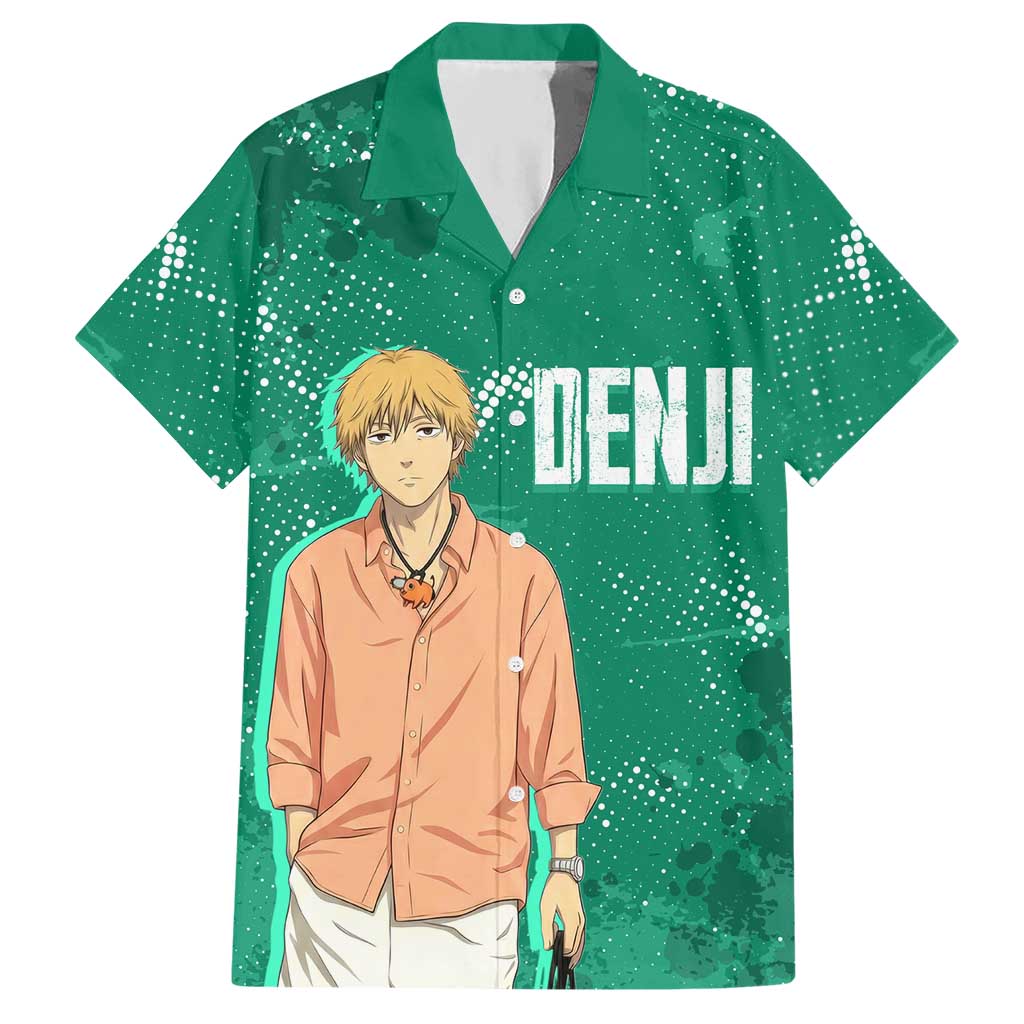 Denji Chainsaw Man Hawaiian Shirt Urban Grunge Halftone Style