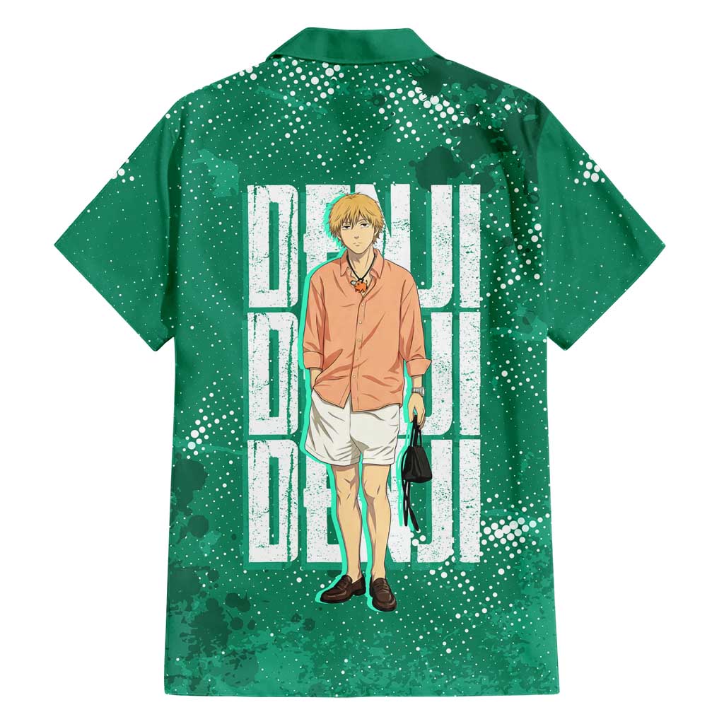 Denji Chainsaw Man Hawaiian Shirt Urban Grunge Halftone Style