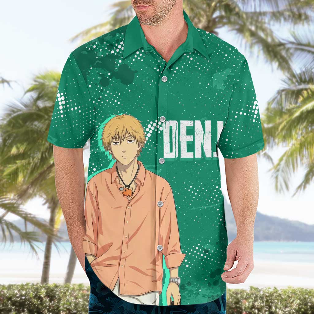 Denji Chainsaw Man Hawaiian Shirt Urban Grunge Halftone Style