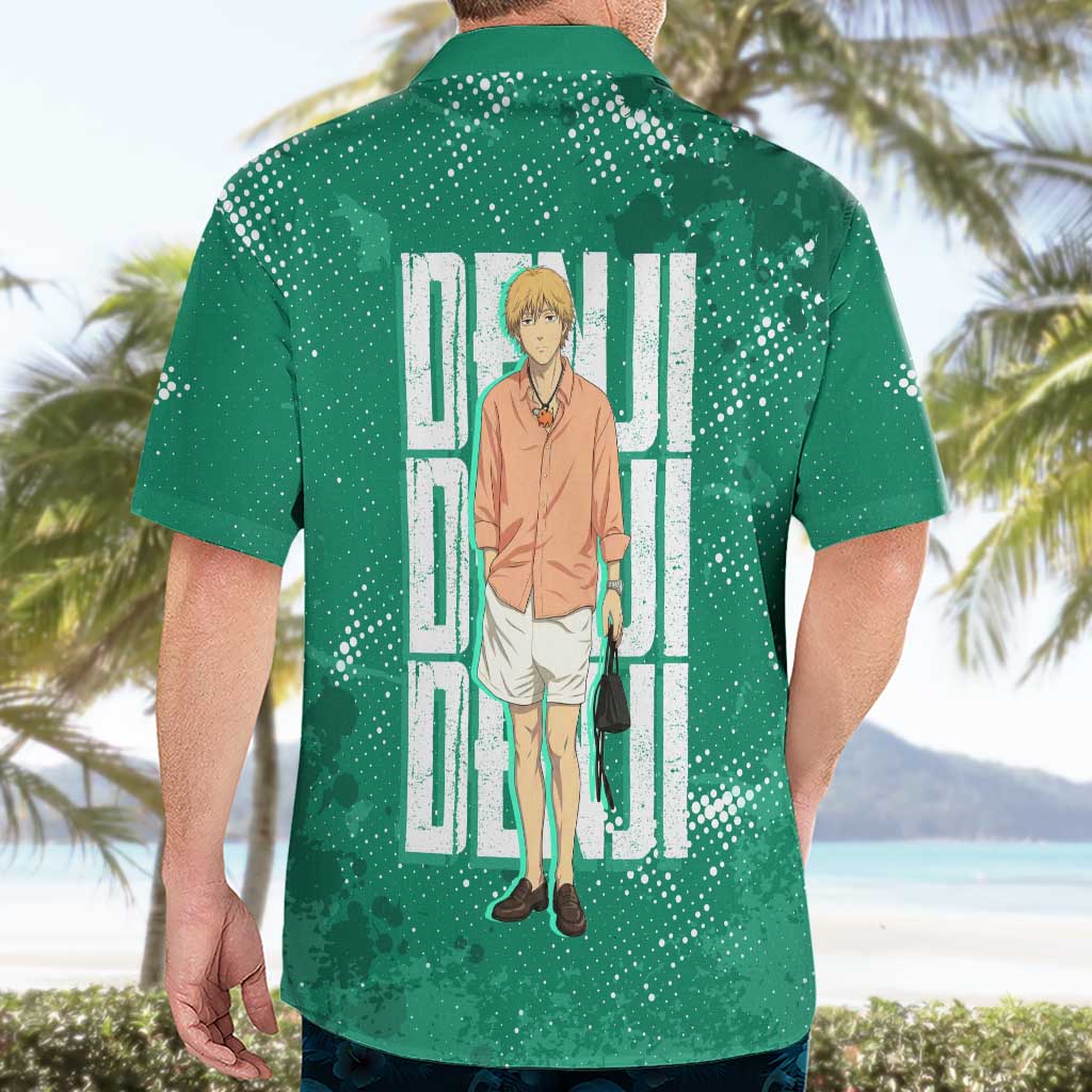 Denji Chainsaw Man Hawaiian Shirt Urban Grunge Halftone Style
