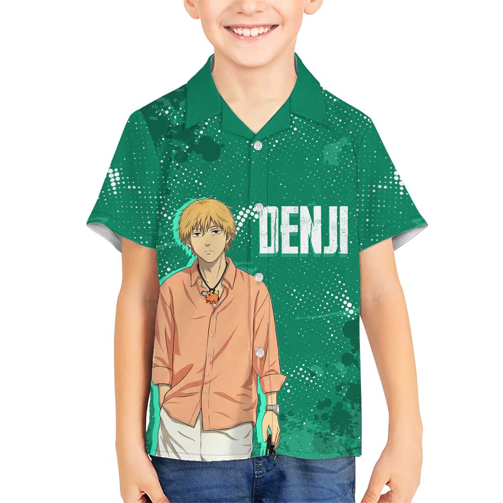 Denji Chainsaw Man Hawaiian Shirt Urban Grunge Halftone Style