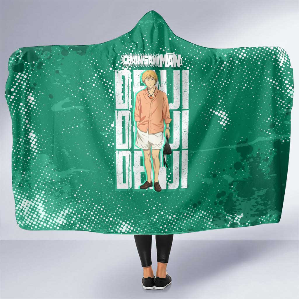 Denji Chainsaw Man Hooded Blanket Urban Grunge Halftone Style