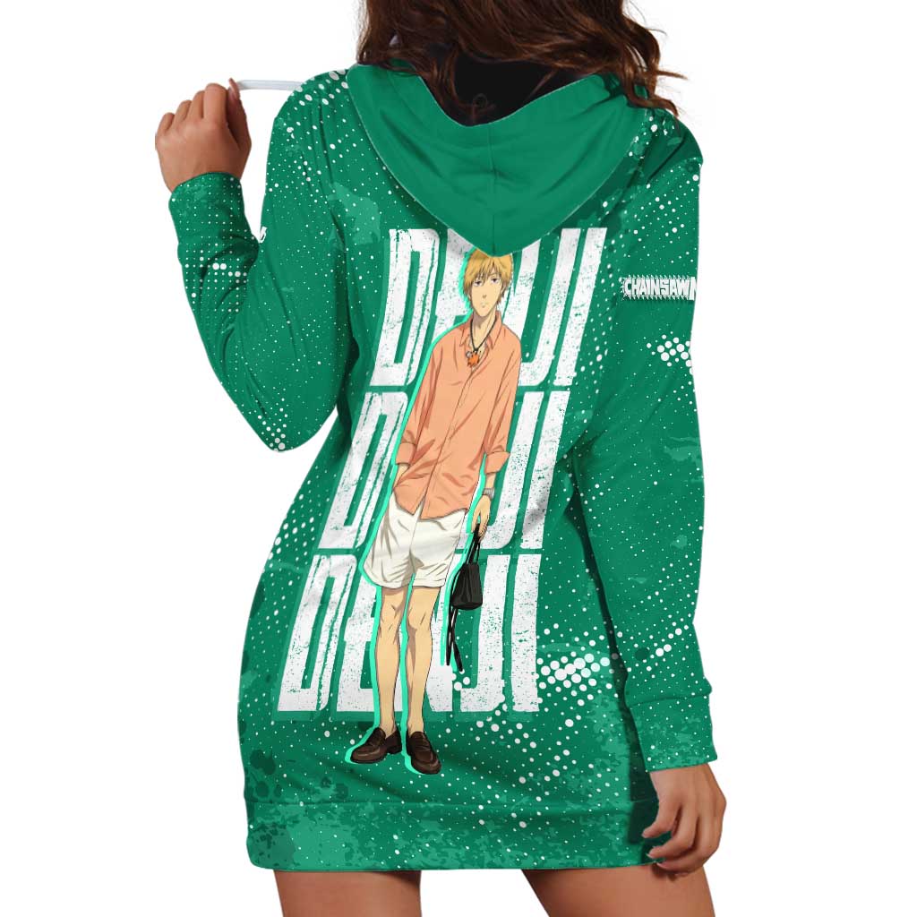 Denji Chainsaw Man Hoodie Dress Urban Grunge Halftone Style