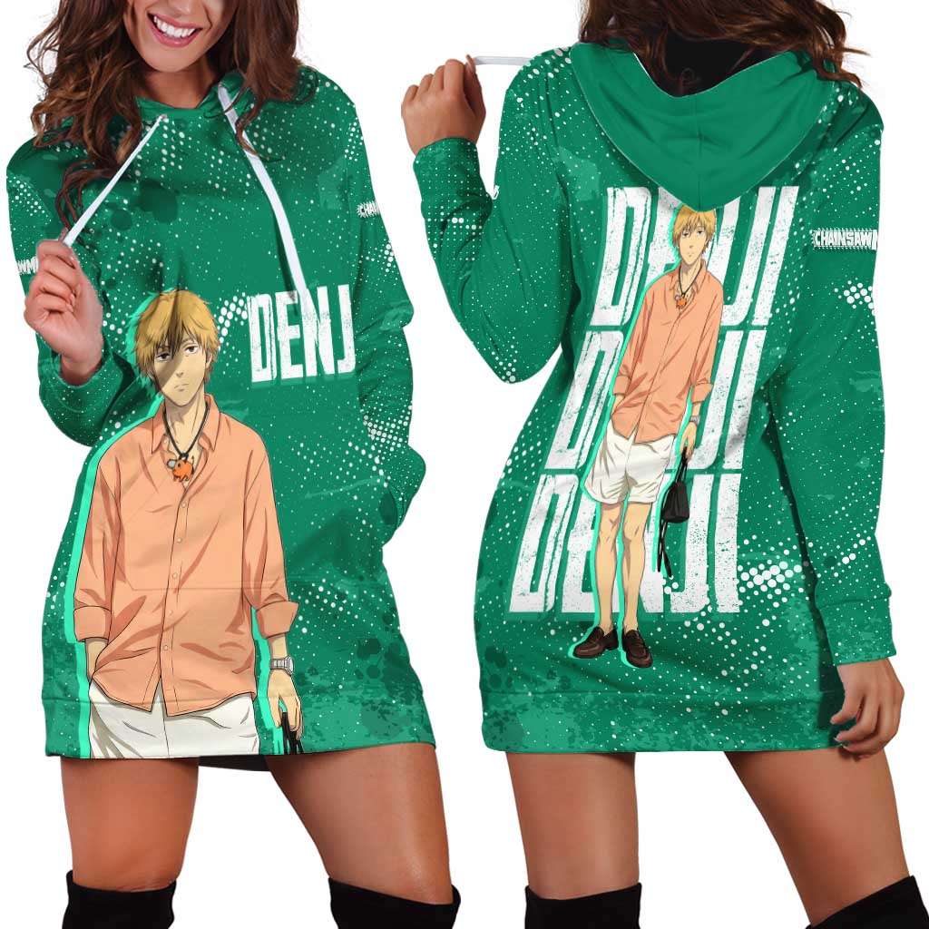 Denji Chainsaw Man Hoodie Dress Urban Grunge Halftone Style