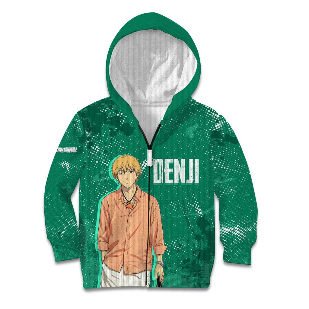 Denji Chainsaw Man Kid Hoodie Urban Grunge Halftone Style