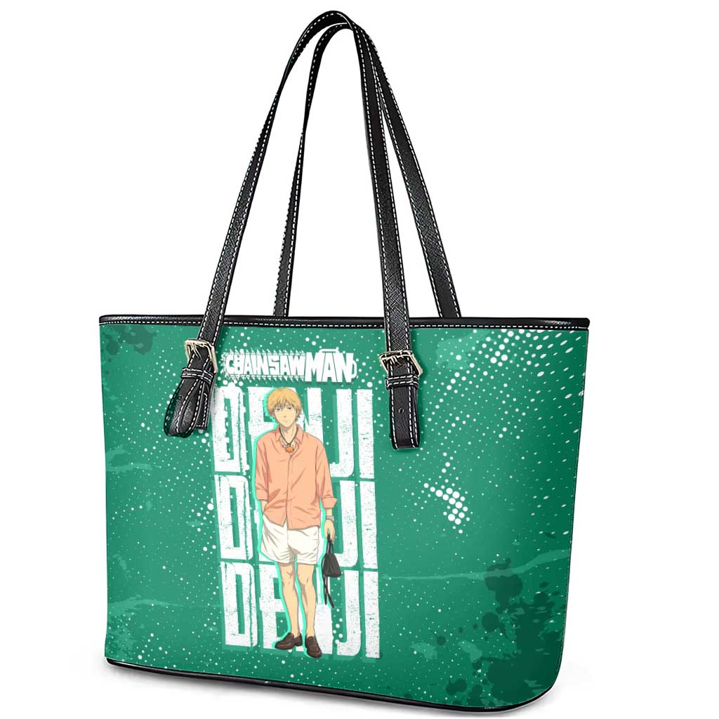 Denji Chainsaw Man Leather Tote Bag Urban Grunge Halftone Style