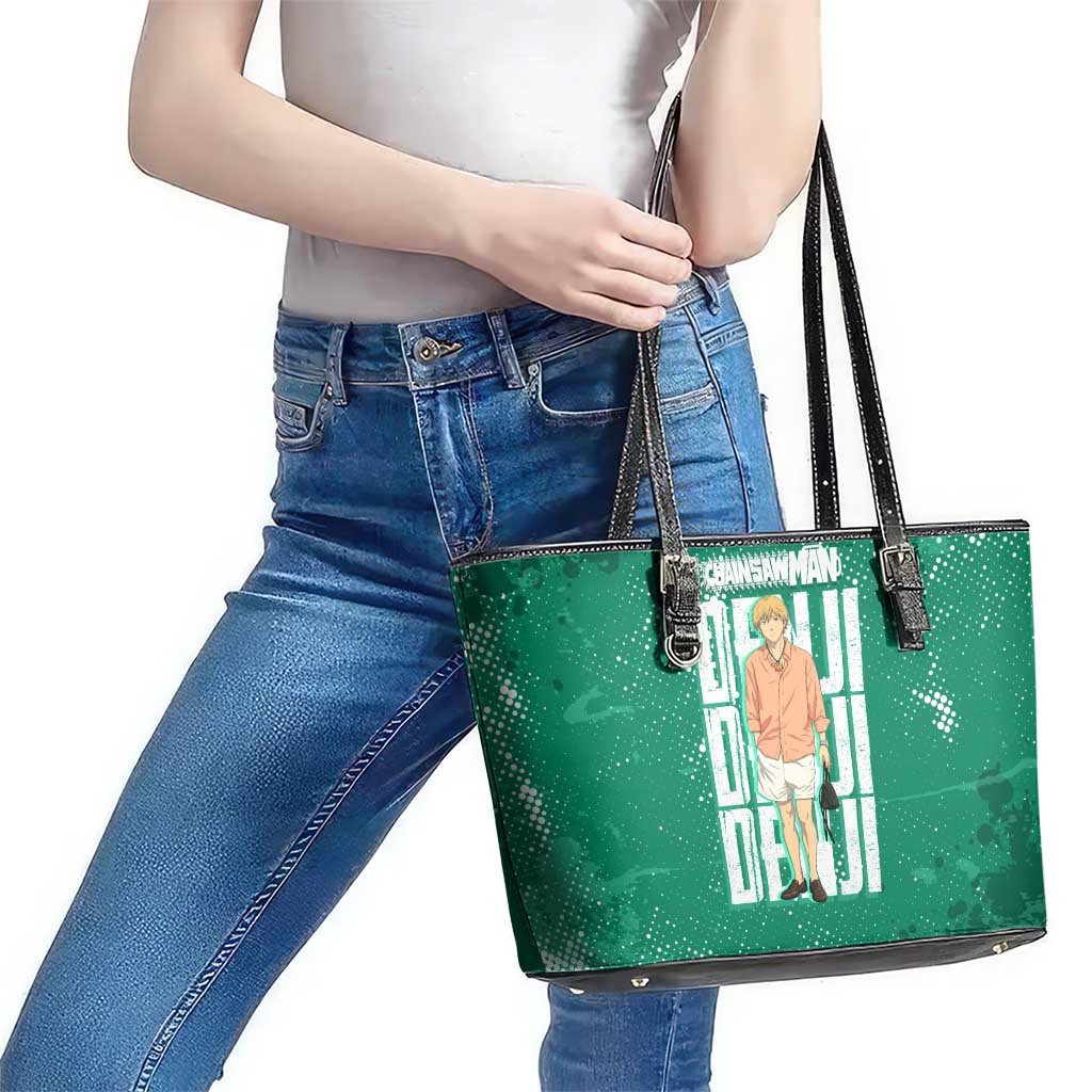 Denji Chainsaw Man Leather Tote Bag Urban Grunge Halftone Style