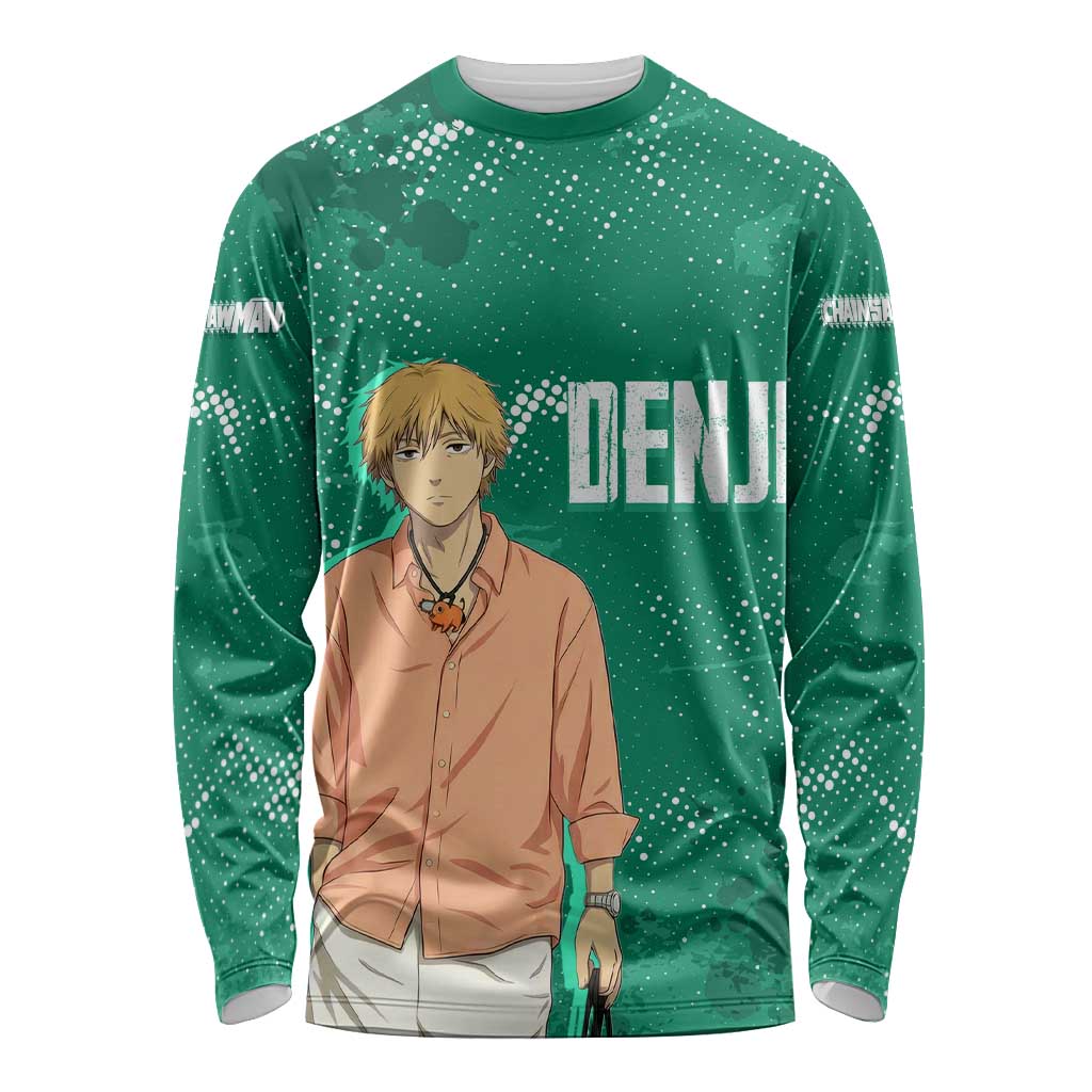 Denji Chainsaw Man Long Sleeve Shirt Urban Grunge Halftone Style