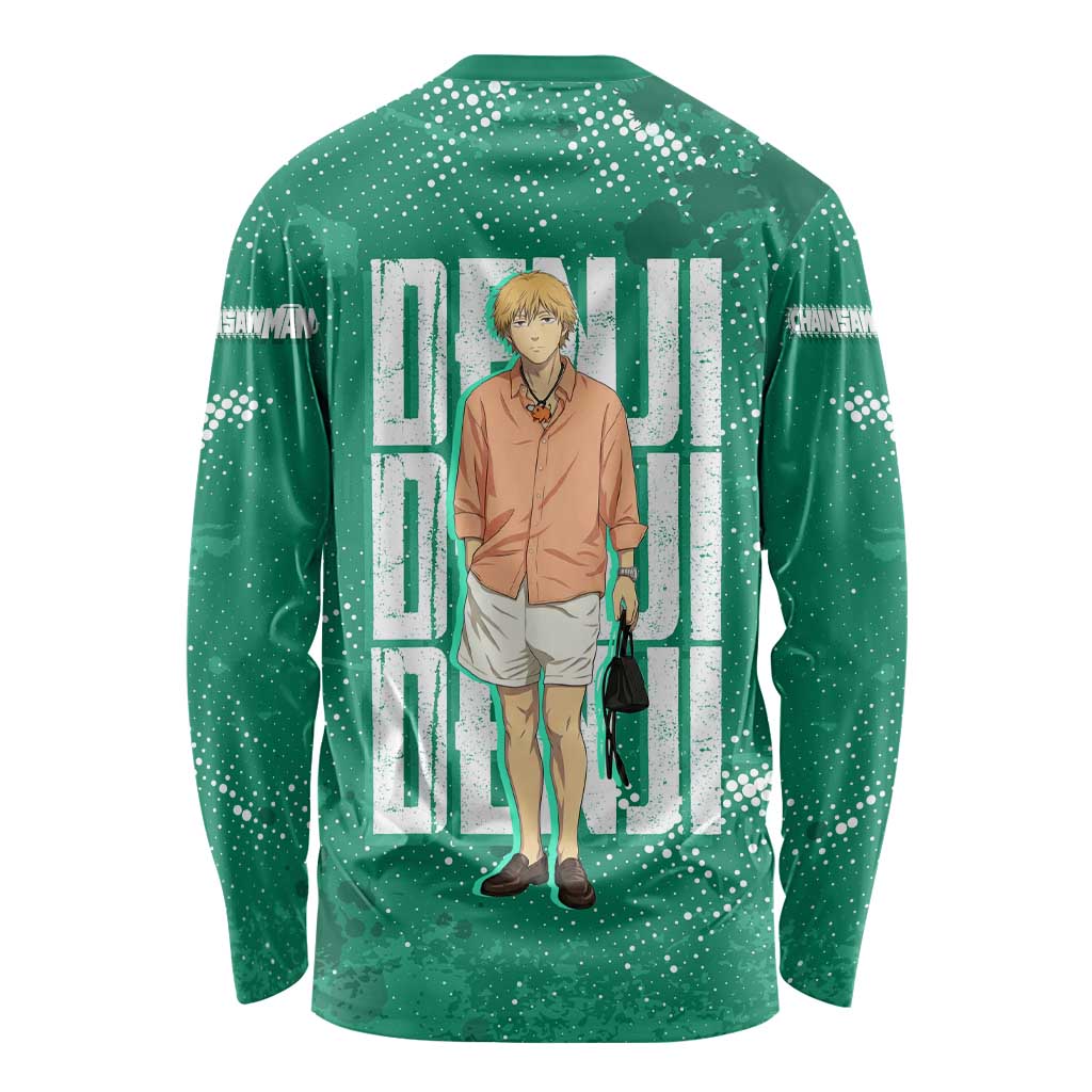 Denji Chainsaw Man Long Sleeve Shirt Urban Grunge Halftone Style