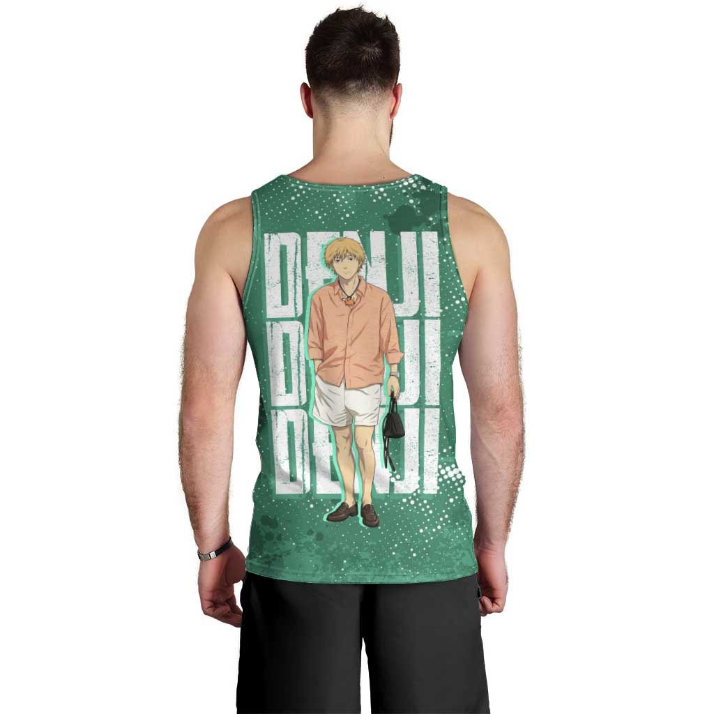 Denji Chainsaw Man Men Tank Top Urban Grunge Halftone Style