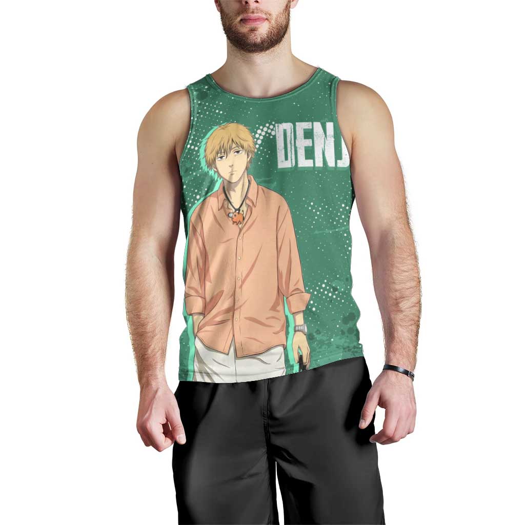 Denji Chainsaw Man Men Tank Top Urban Grunge Halftone Style