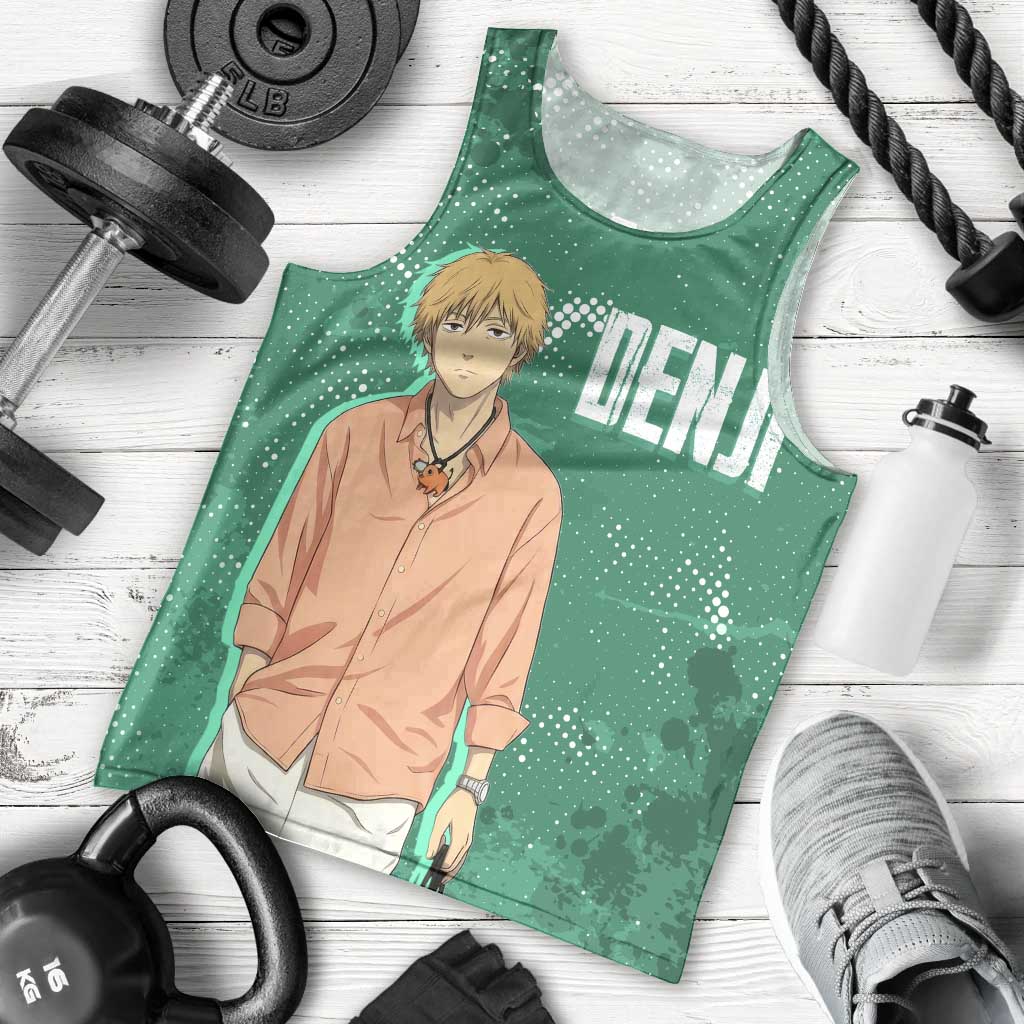 Denji Chainsaw Man Men Tank Top Urban Grunge Halftone Style