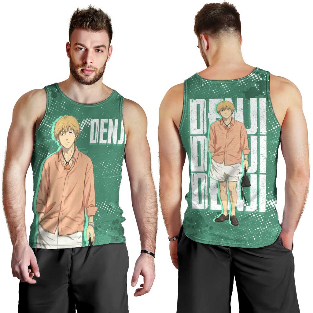 Denji Chainsaw Man Men Tank Top Urban Grunge Halftone Style