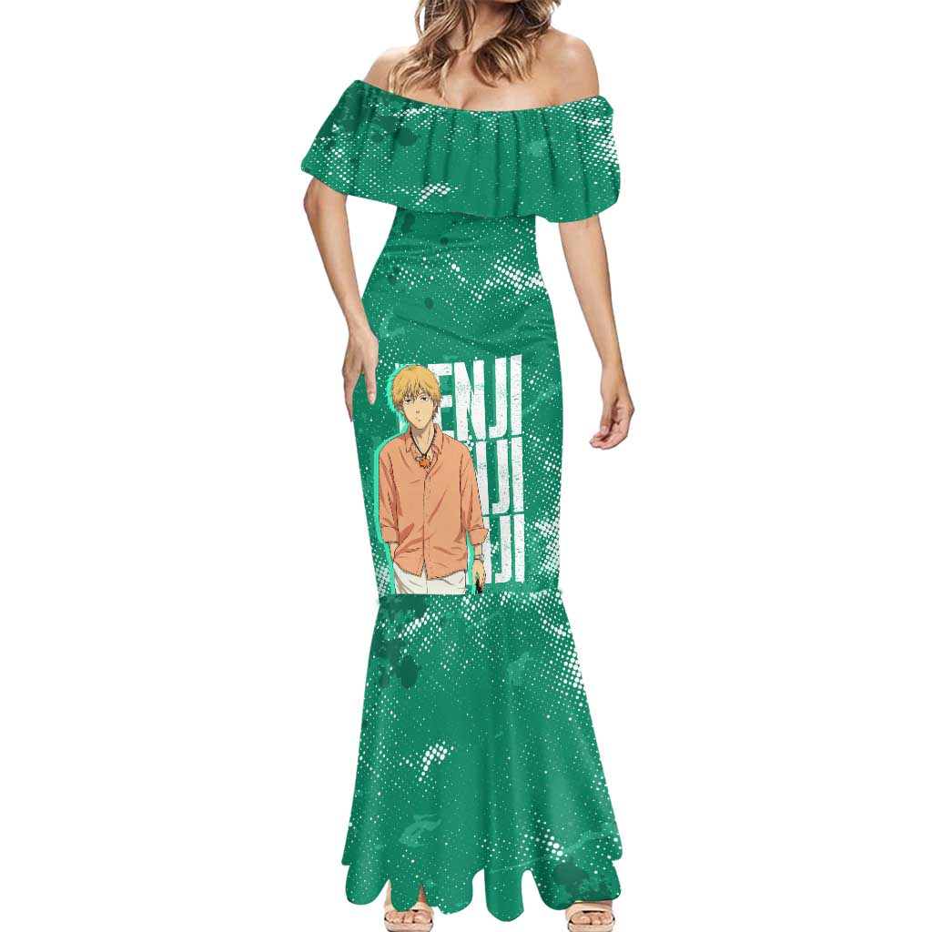 Denji Chainsaw Man Mermaid Dress Urban Grunge Halftone Style