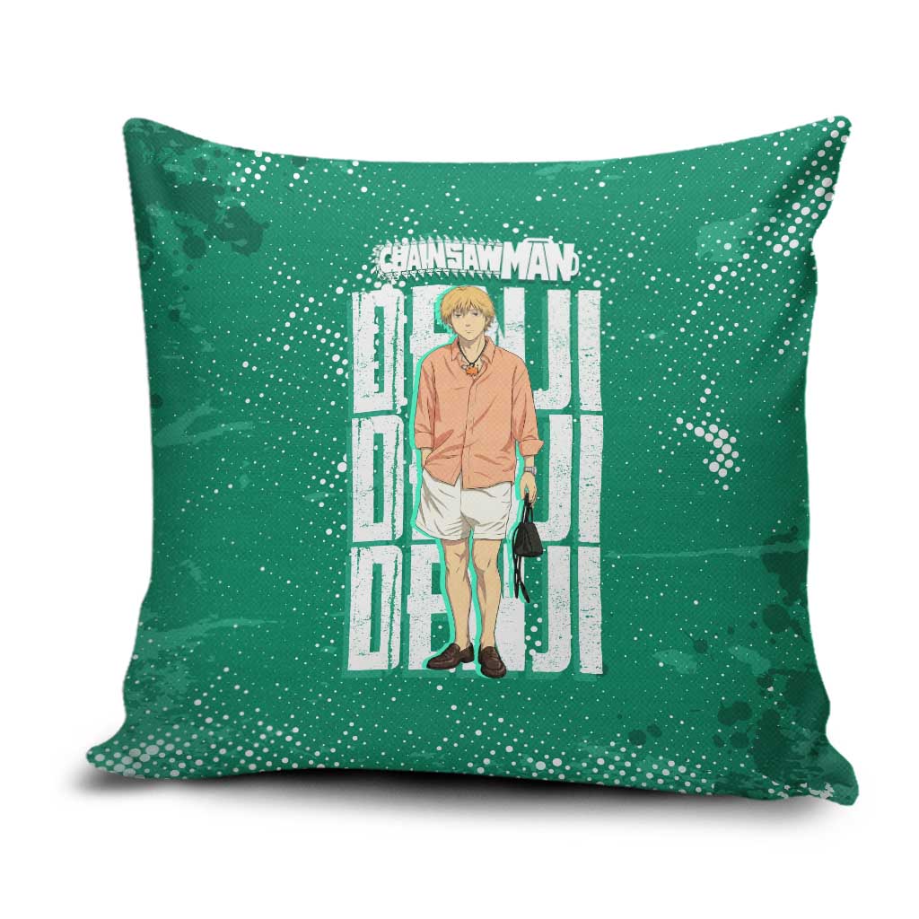 Denji Chainsaw Man Pillow Cover Urban Grunge Halftone Style