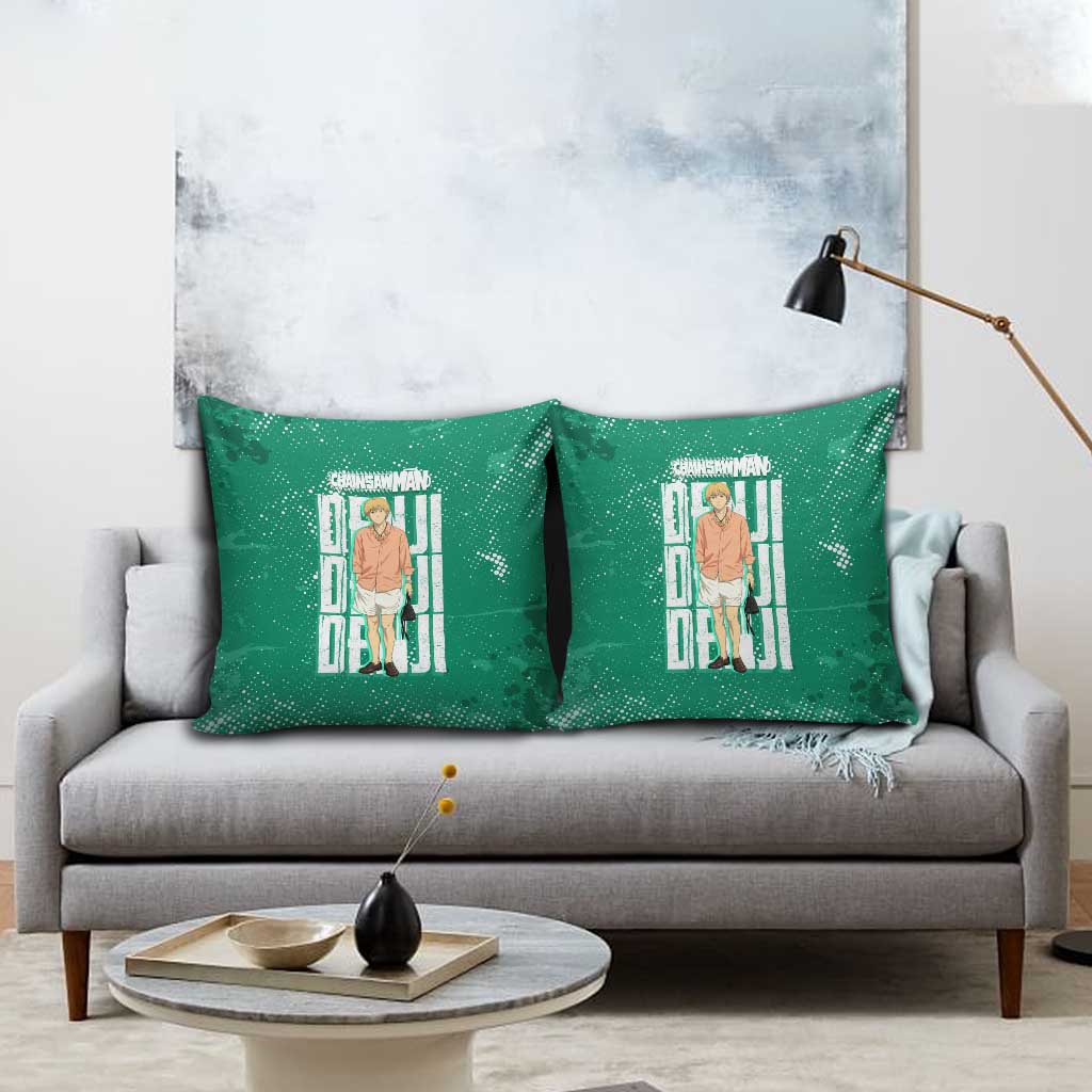 Denji Chainsaw Man Pillow Cover Urban Grunge Halftone Style