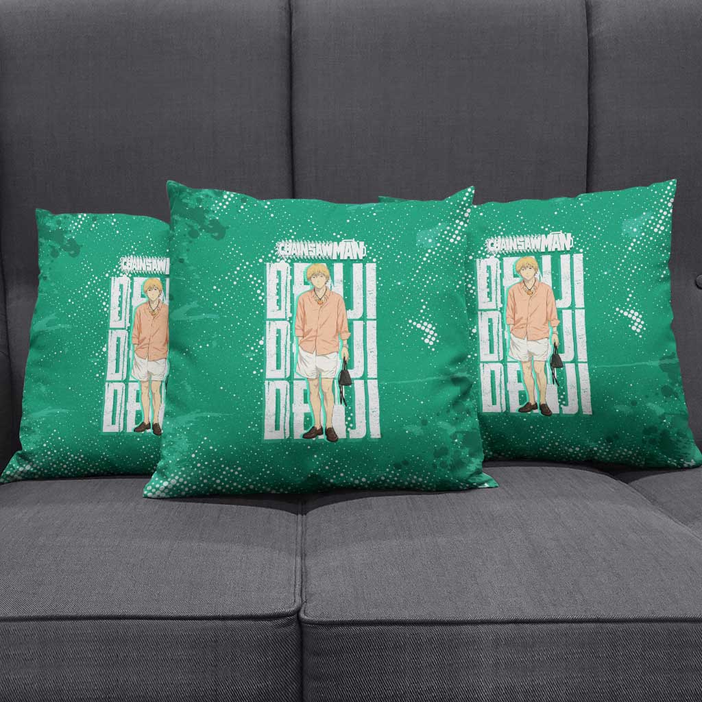 Denji Chainsaw Man Pillow Cover Urban Grunge Halftone Style