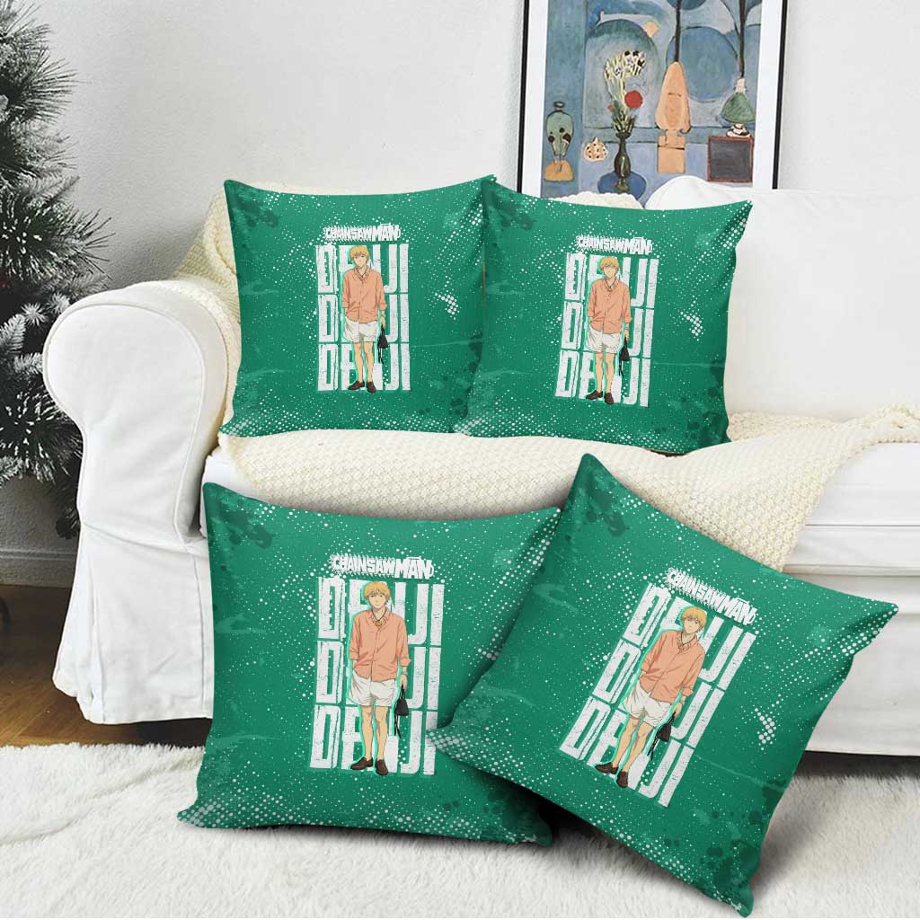 Denji Chainsaw Man Pillow Cover Urban Grunge Halftone Style