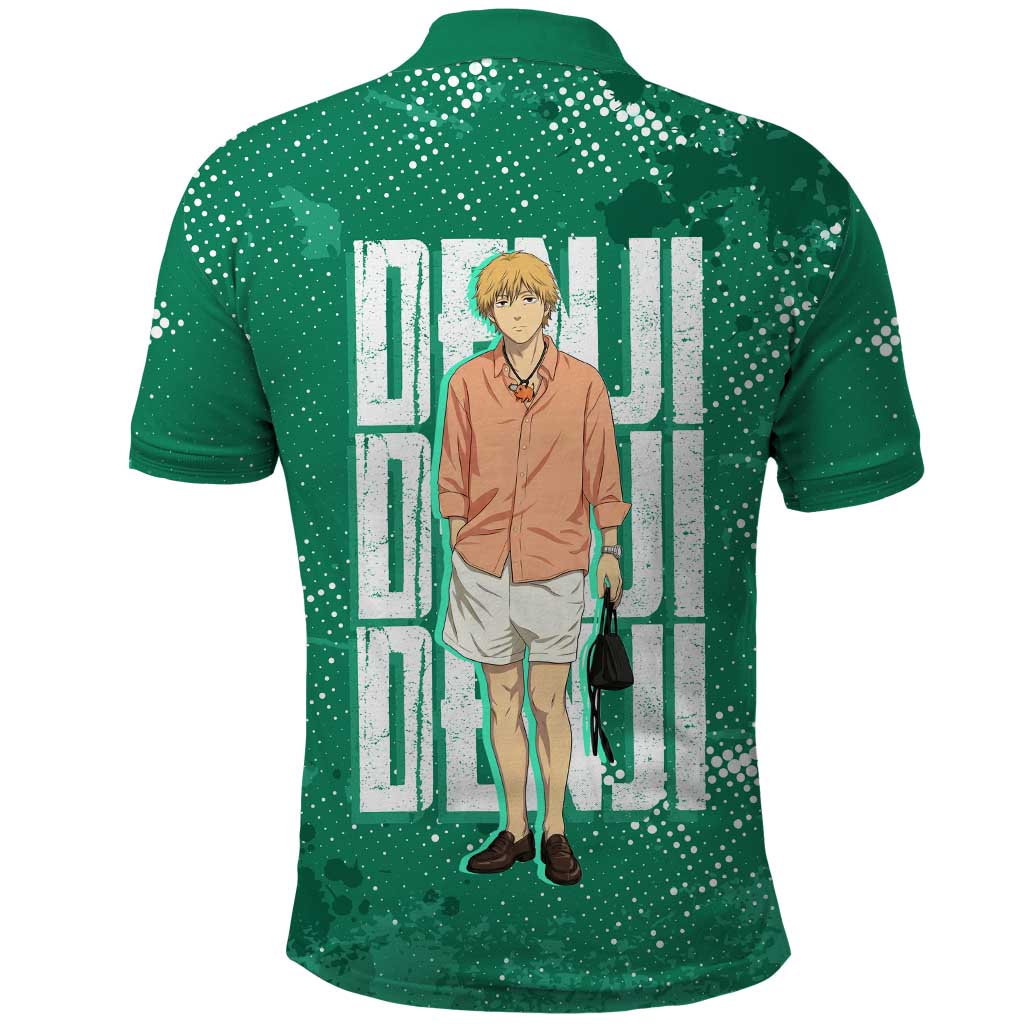 Denji Chainsaw Man Polo Shirt Urban Grunge Halftone Style