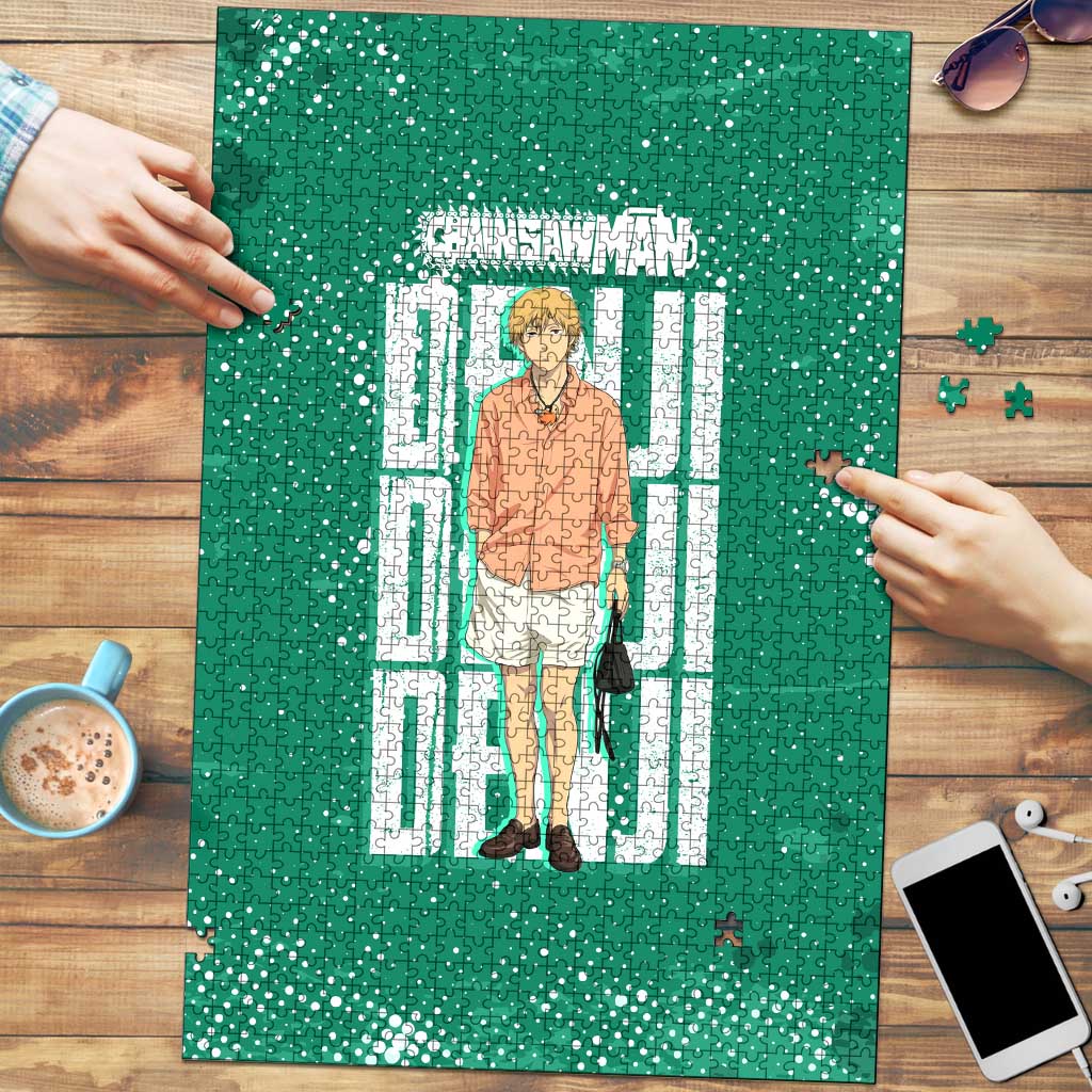 Denji Chainsaw Man Puzzle Urban Grunge Halftone Style