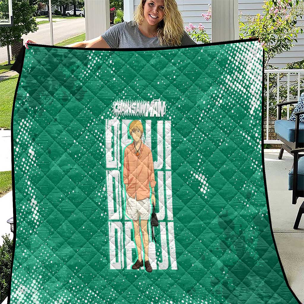 Denji Chainsaw Man Quilt Urban Grunge Halftone Style