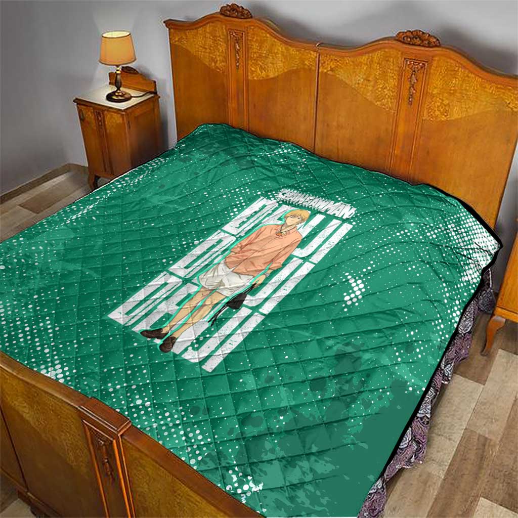 Denji Chainsaw Man Quilt Urban Grunge Halftone Style
