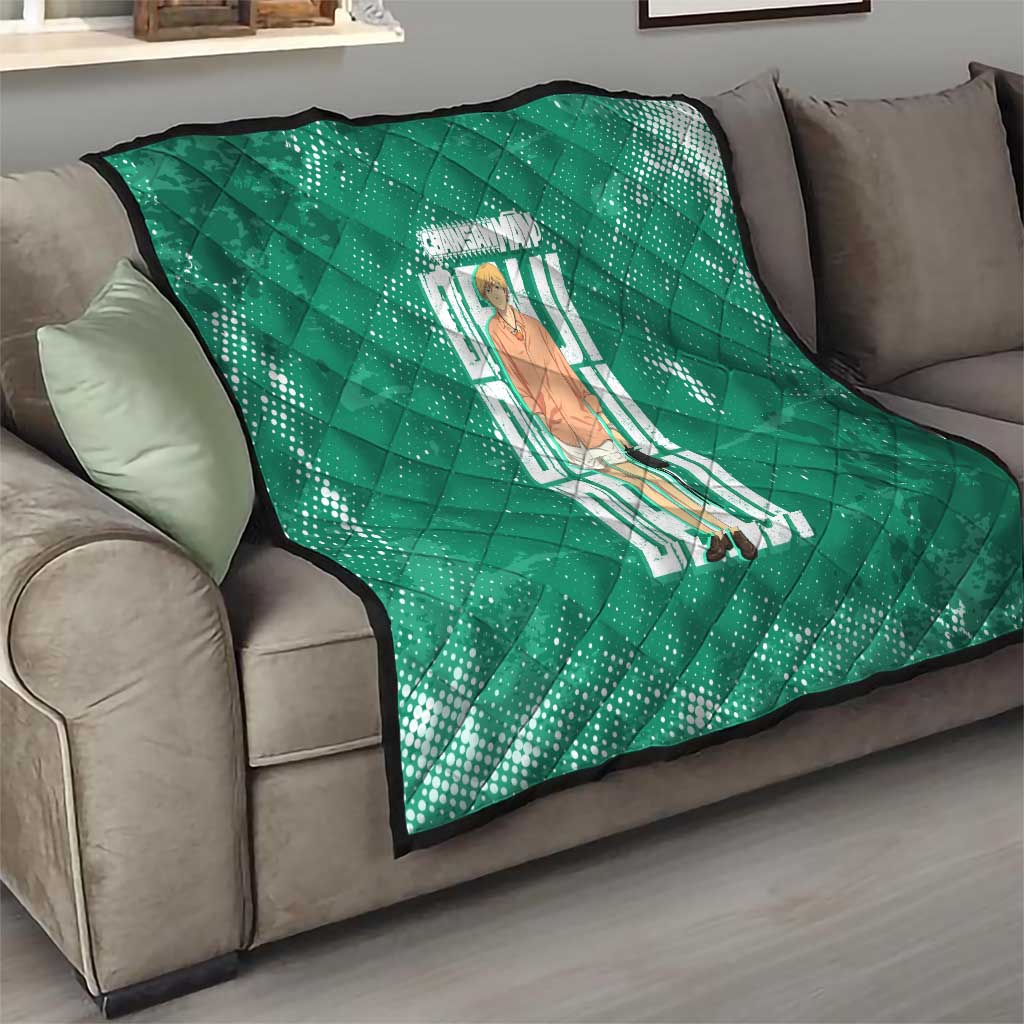 Denji Chainsaw Man Quilt Urban Grunge Halftone Style