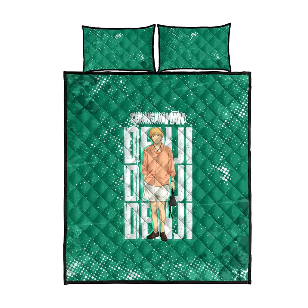 Denji Chainsaw Man Quilt Bed Set Urban Grunge Halftone Style
