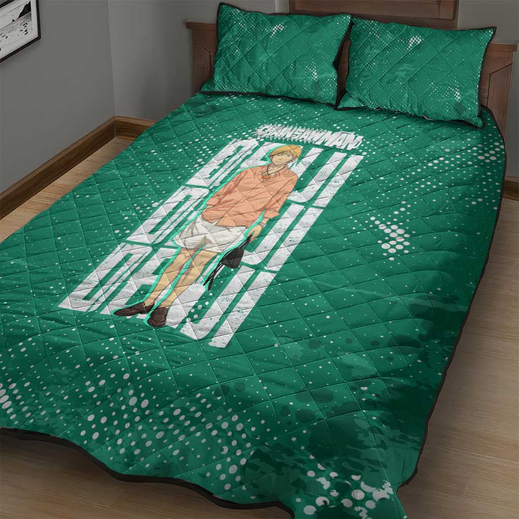 Denji Chainsaw Man Quilt Bed Set Urban Grunge Halftone Style
