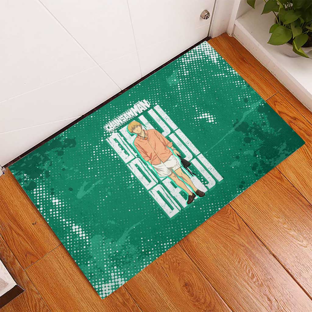Denji Chainsaw Man Rubber Doormat Urban Grunge Halftone Style